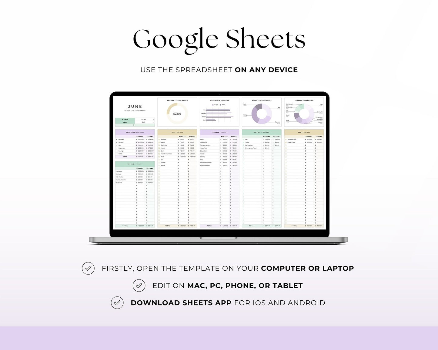 Monthly Budget Template Finance Tracker