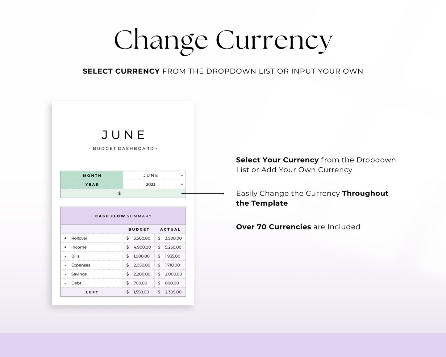 Monthly Budget Template Finance Tracker