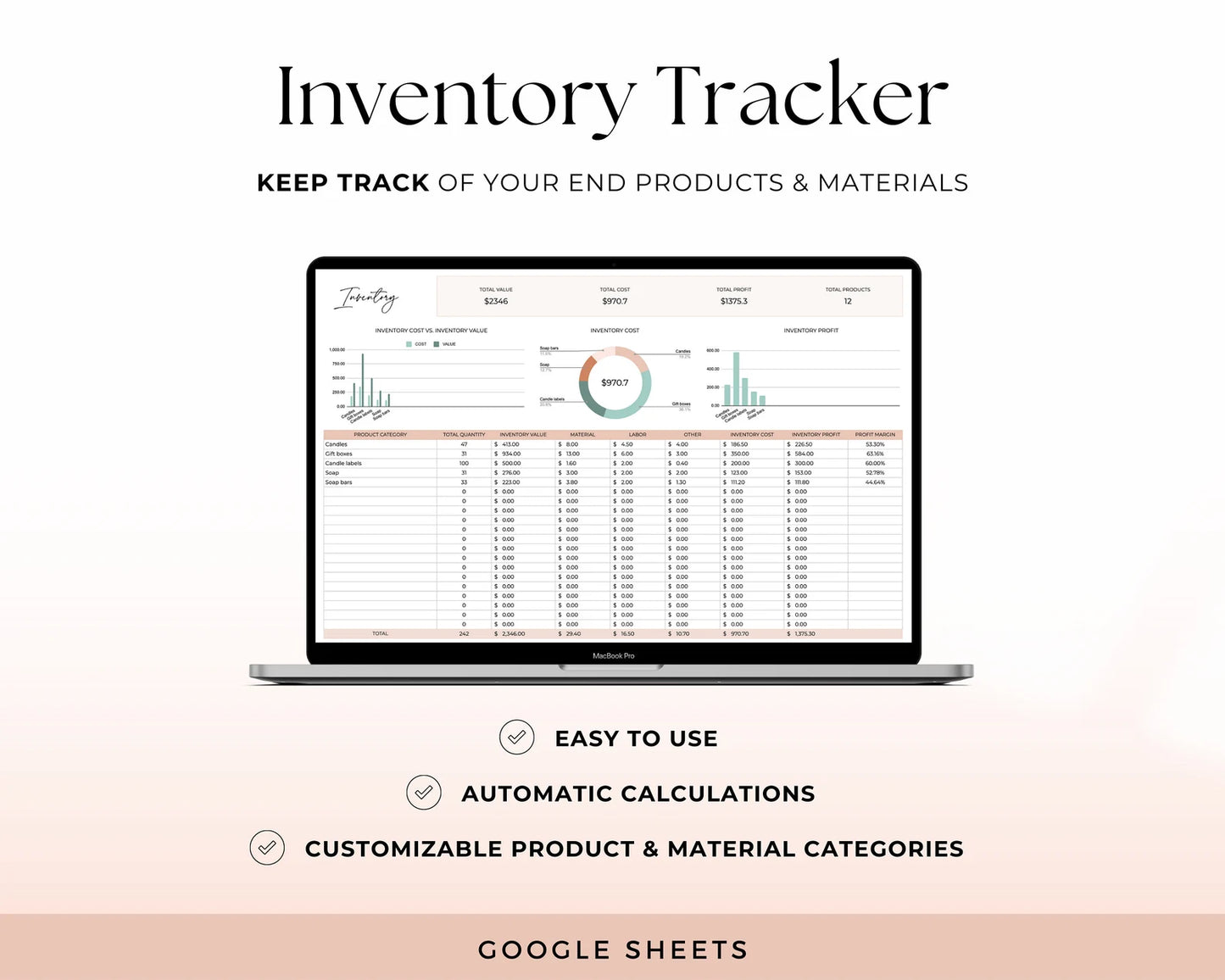 Inventory Tracker Spreadsheet