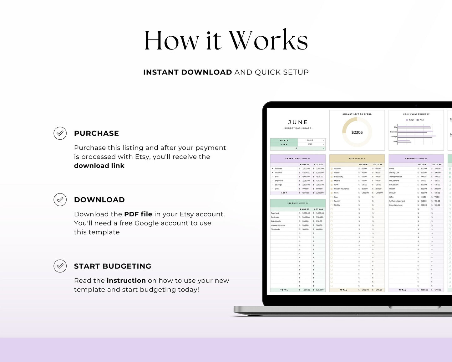 Monthly Budget Template Finance Tracker