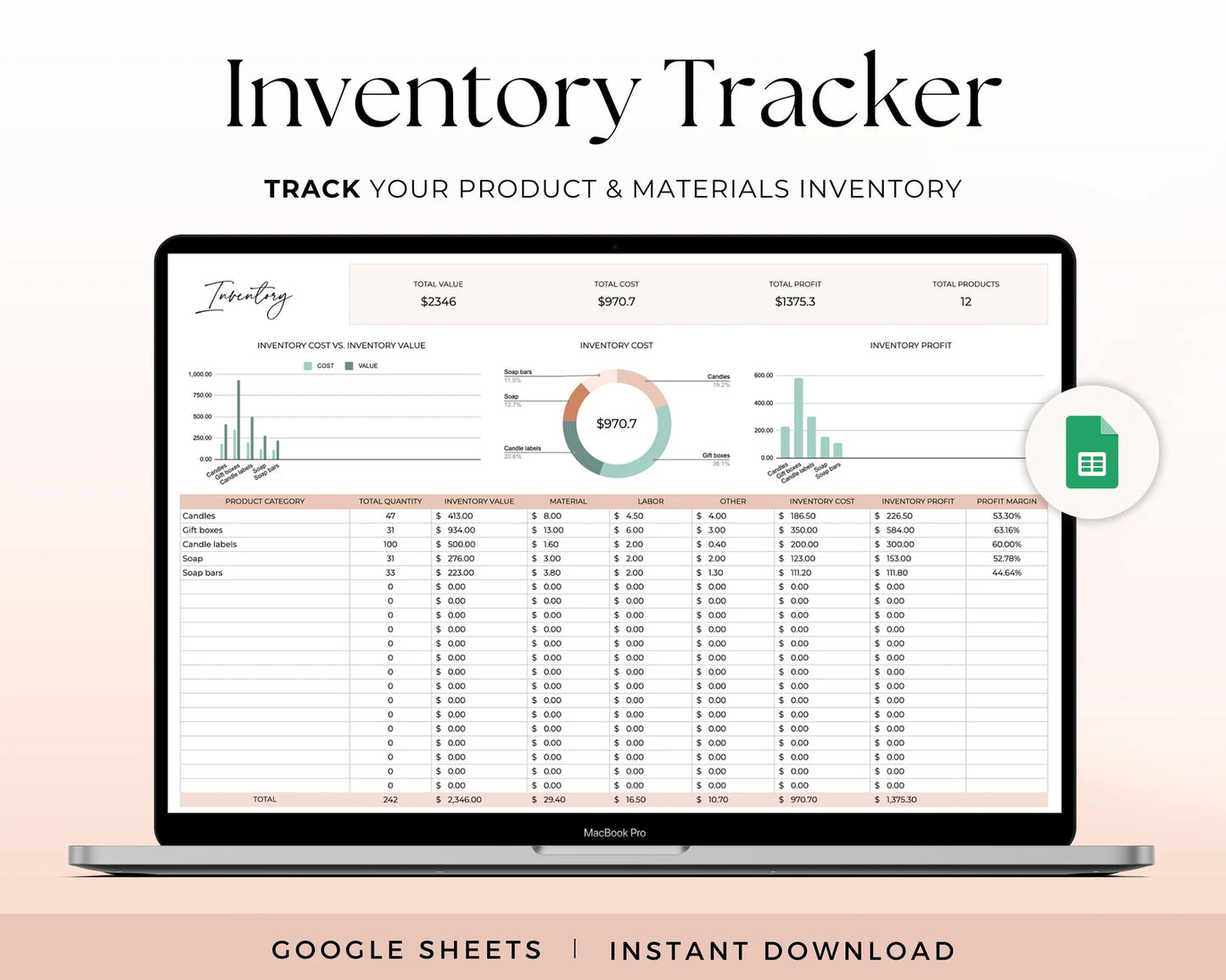 Inventory Tracker Spreadsheet