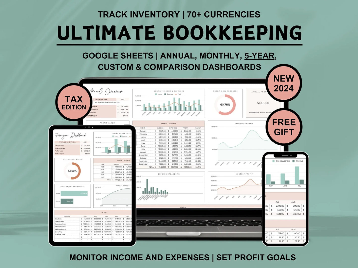 The Ultimate Small Business Google Sheet Bookkeeping Spreadsheet