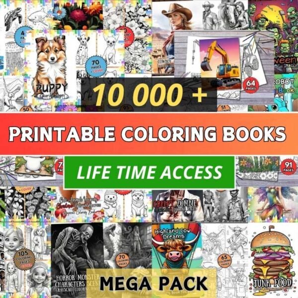 10,000+ Coloring Pages for Kids and Adults, Variety Coloring Pages, Colouring Sheets, Digital Download, Printable PDF