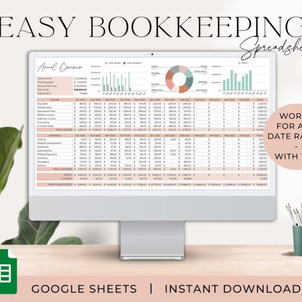 Small Business Google Sheet Bookkeeping Template